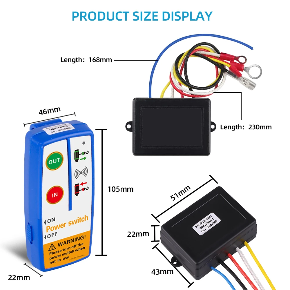 Winch Wireless Remote Control Switch Kit 12V 24V for Truck