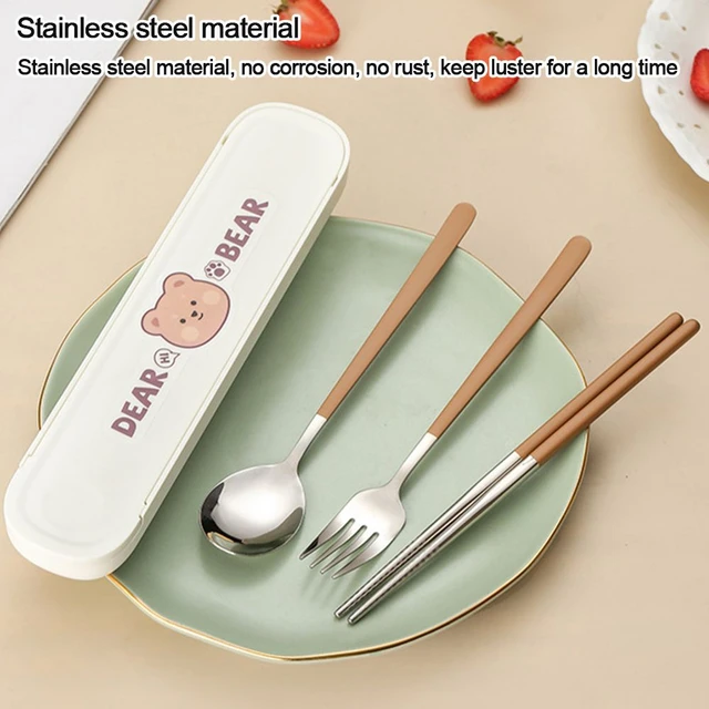 Cuillère Fourchette Baguettes Couverts Portable Vaisselle Kit Déjeuner  Vaisselle 401 Accessoires de Cuisine En Acier inoxydable Avec Boite  Ensemble 2/3PCS - AliExpress