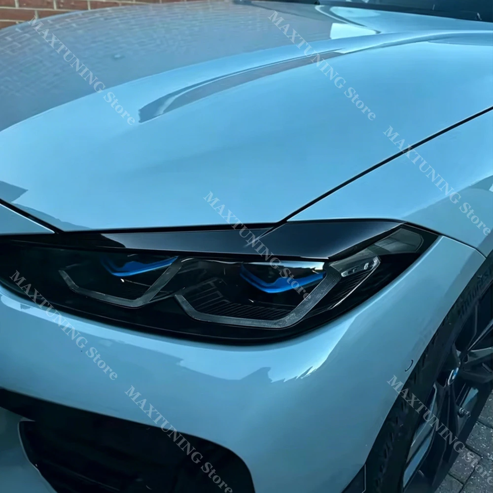 BMW G22 G23 G24 G26 420i 420d 430i 430d M440i M440d i4 2021-2026 프론트 헤드라이트 아이브로우 램프 아이리드 커버 스티커 트림