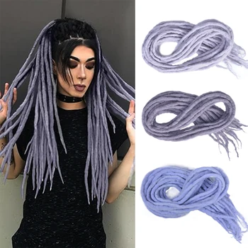 Synthetic Dreadlocks Crochet Hair Soft Wool Dread Locs Handmade Braiding Hair Extension For Afro Women Men Hip Hop Style 1