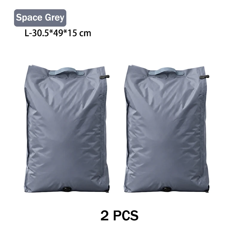 Vacuum Compression Packing Cubes and Waterproof Laundry Organizer Bag Set