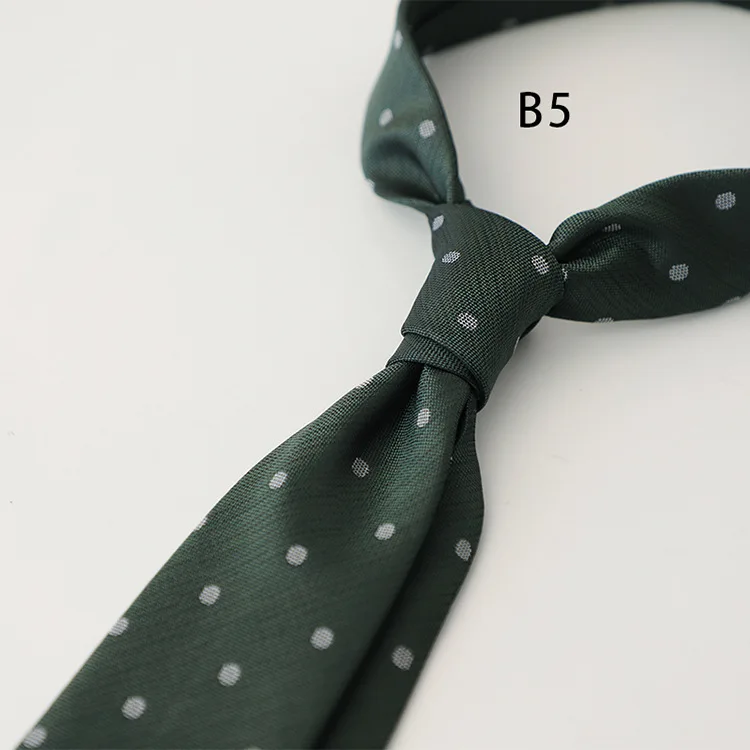 Gentleman British Style 8CM Mens Polka Dot Neck Tie Dark Green Brown Striped Silk Ties Luxury Soft Necktie Wedding Tuxedo Cravat