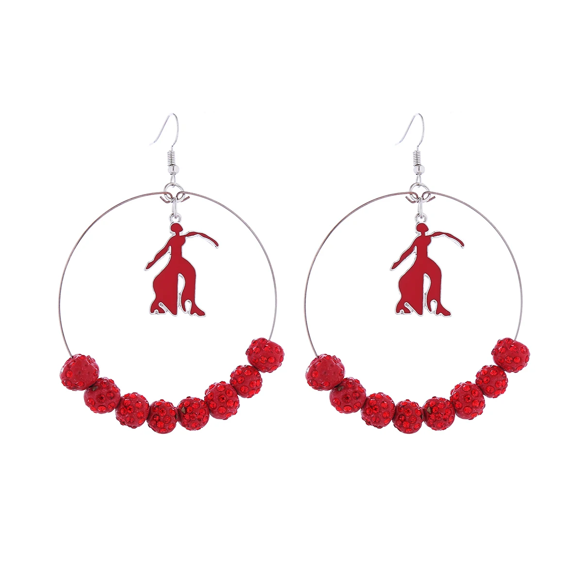 NewMadeBlingRedCrystalBallBeadsGreekFortitudeLadyDelta