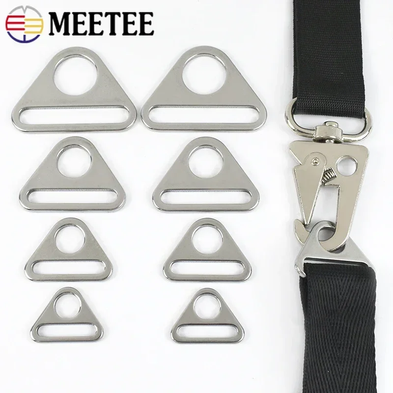 Meetee 5/10Pcs 20-38mm 스테인레스 스틸 버클 가방 스트랩 조절기 버클 브래지어 비키니 커넥터 걸쇠 미끄럼 방지 고정 액세서리