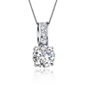 925 Sterling Silver Color Bridal Jewelry Set Classic Cubic Zircon Crystal Pendant  Necklace Stud Earrings for Women Girls Gift 3