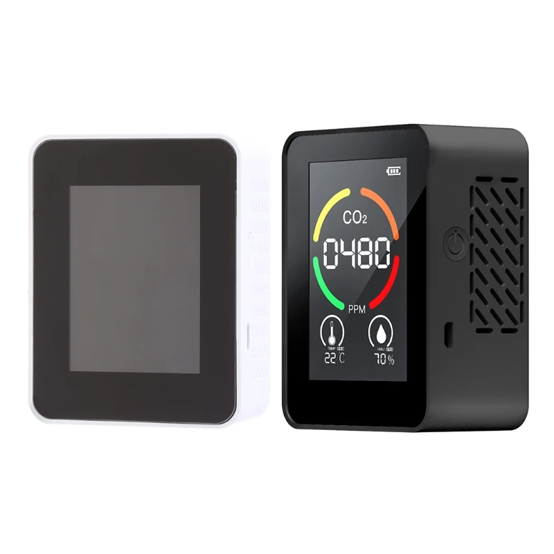 

Professional Formaldehyde Monitor Temperature Humidity Carbon Dioxid Black White