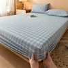 New Grade A 100% Cotton Fitted Sheet with Elastic Bands Non Slip Adjustable Mattress Covers for Single Double King Queen Bed 2