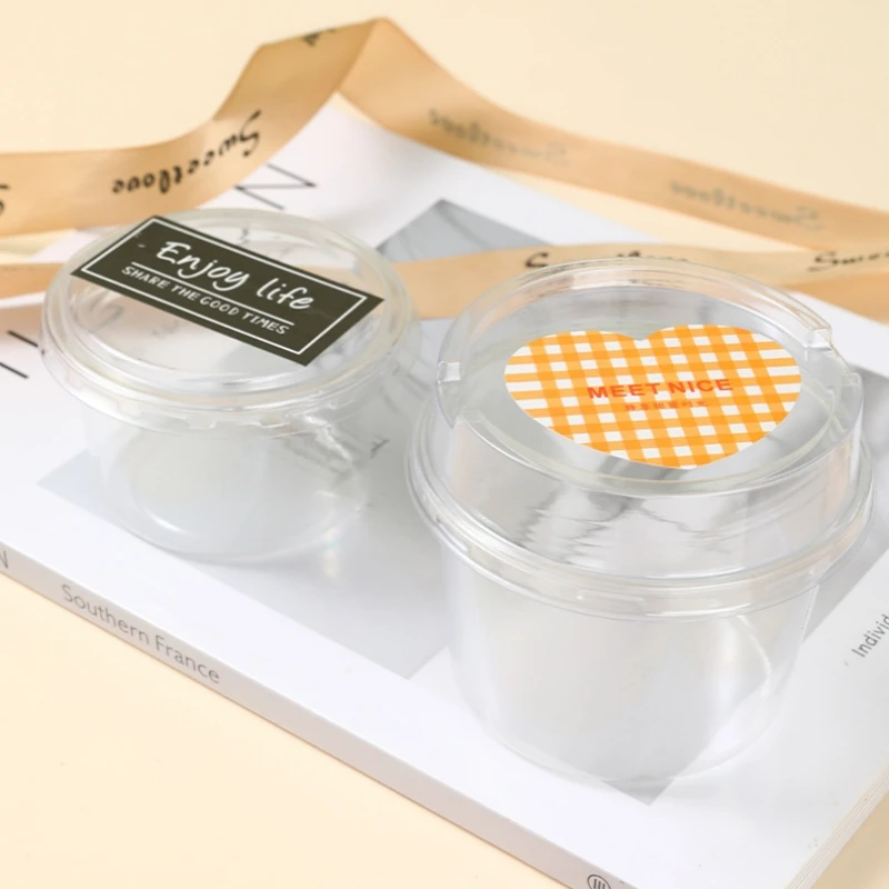 10/50pcs Disposable Mousse Cups Cake With Lid Clear Plastic Boxes Ice-Cream Dessert Picnic Pudding Jelly Dessert Yogurt Cups dessert cups plastic dessert cups