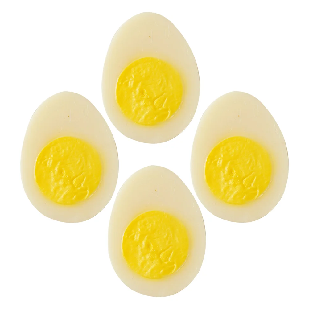 4 Pcs Simulated Boiled Eggs Faux Prop Artificial Model Kitchen Food Models Props Play