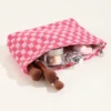 Large Checkerboard Makeup Bag Women Girls Portable Travel Essential Pouch Purse Toiletry Bag Organizer Storage Pencil Case 3