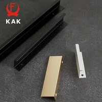KAK ซ่อนยาวเฟอร์นิเจอร์จับสีดําตู้ครัวมือจับดึงไม่เจาะอลูมิเนียมอัลลอยด์ประตูตู้จับฮาร์ดแวร์ 6