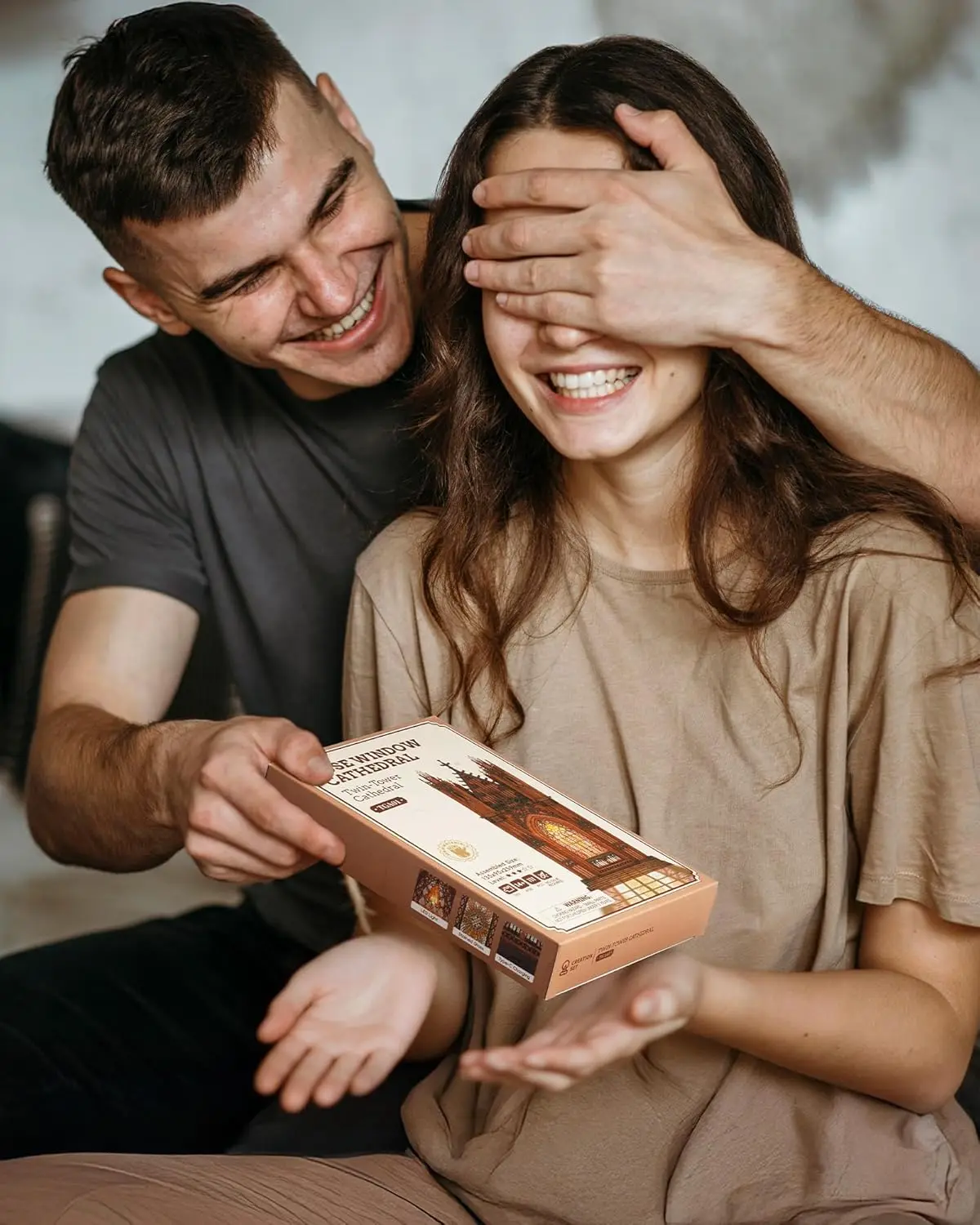 롤라이프 3D 퍼즐 트윈 타워 대성당 목재 모형 키트, 스테인드 라이트 스타리 돔 카테드라 클래식 건축물 (성인용)