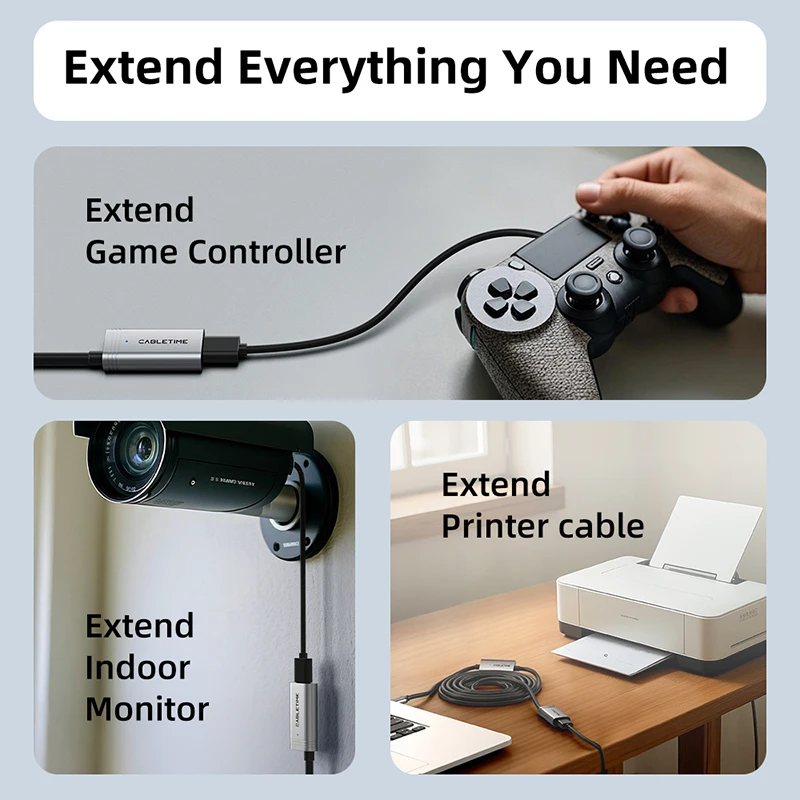 High-Speed USB 3.0 Active Extension Cable with Amplified Connectivity