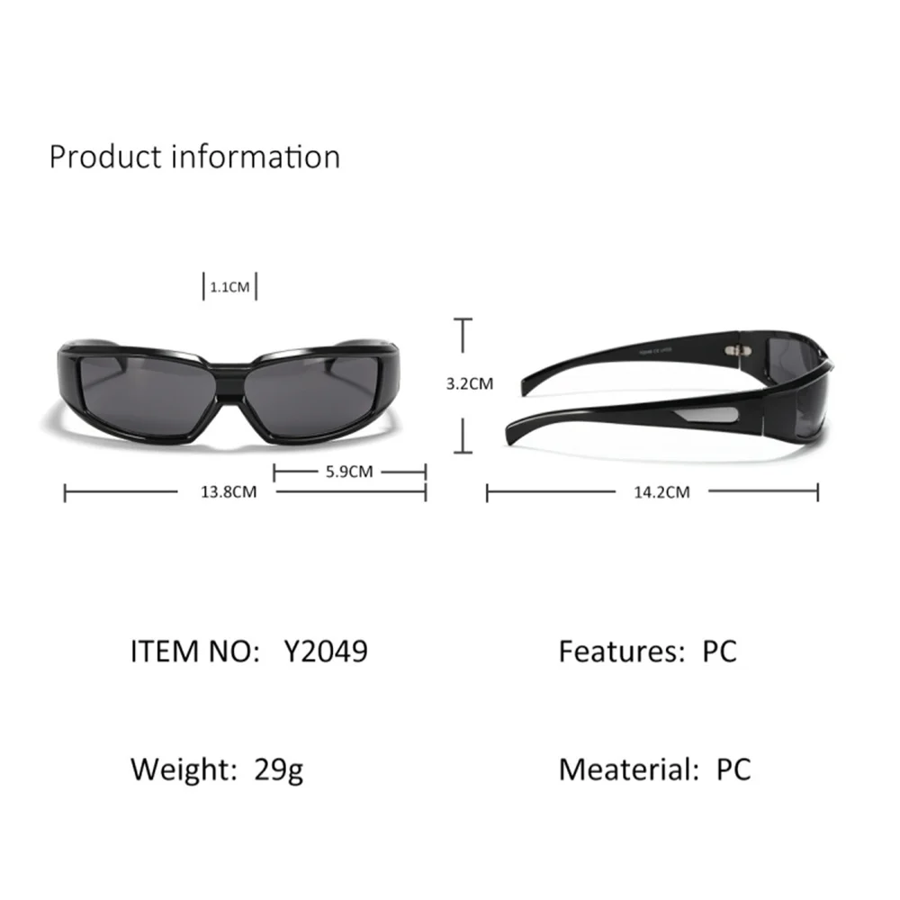 Large Frame Sunglasses Y2k Future Glasses Ins Personalized Silver Trend Sunglasses Uv400 Goggle For Women And Men