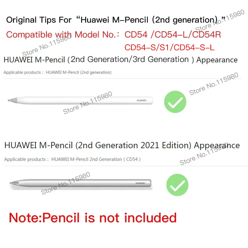Offizielle Originals pitzen Feder für Huawei M-Bleistift 2. Generation 3. Generation White Edition Aussehen cd54/s/l cd54r austauschbar