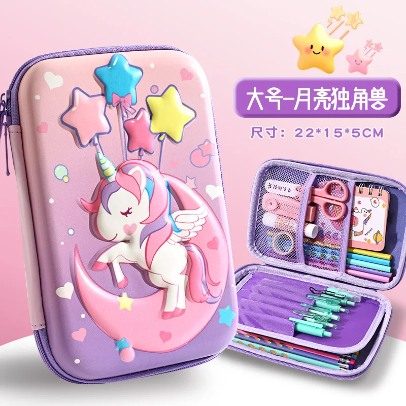 Kawaii Cartoon Unicorn Pencil Case Stationery Pen Holder Dinosaur 3D EVA Storage Box Gifts Student School Office Supplies Organi pencil cases,stationery box,pencil holder