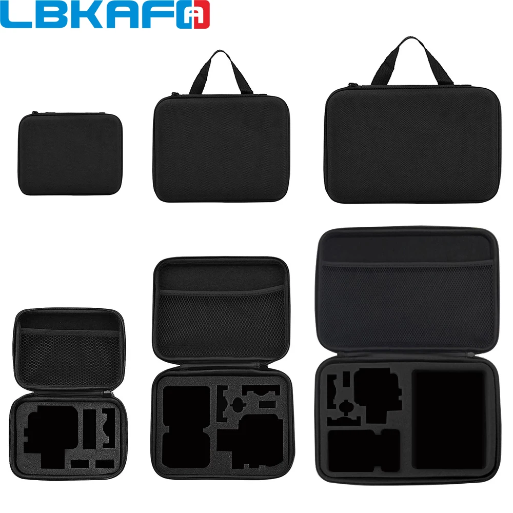 

LBKAFA 3 Size Promotion Travel Box Storage Collection Bag Case For Gopro Hero 12 11 10 9 SJCAM SJ4000 SJ8 DJI Action 2 3 Camera