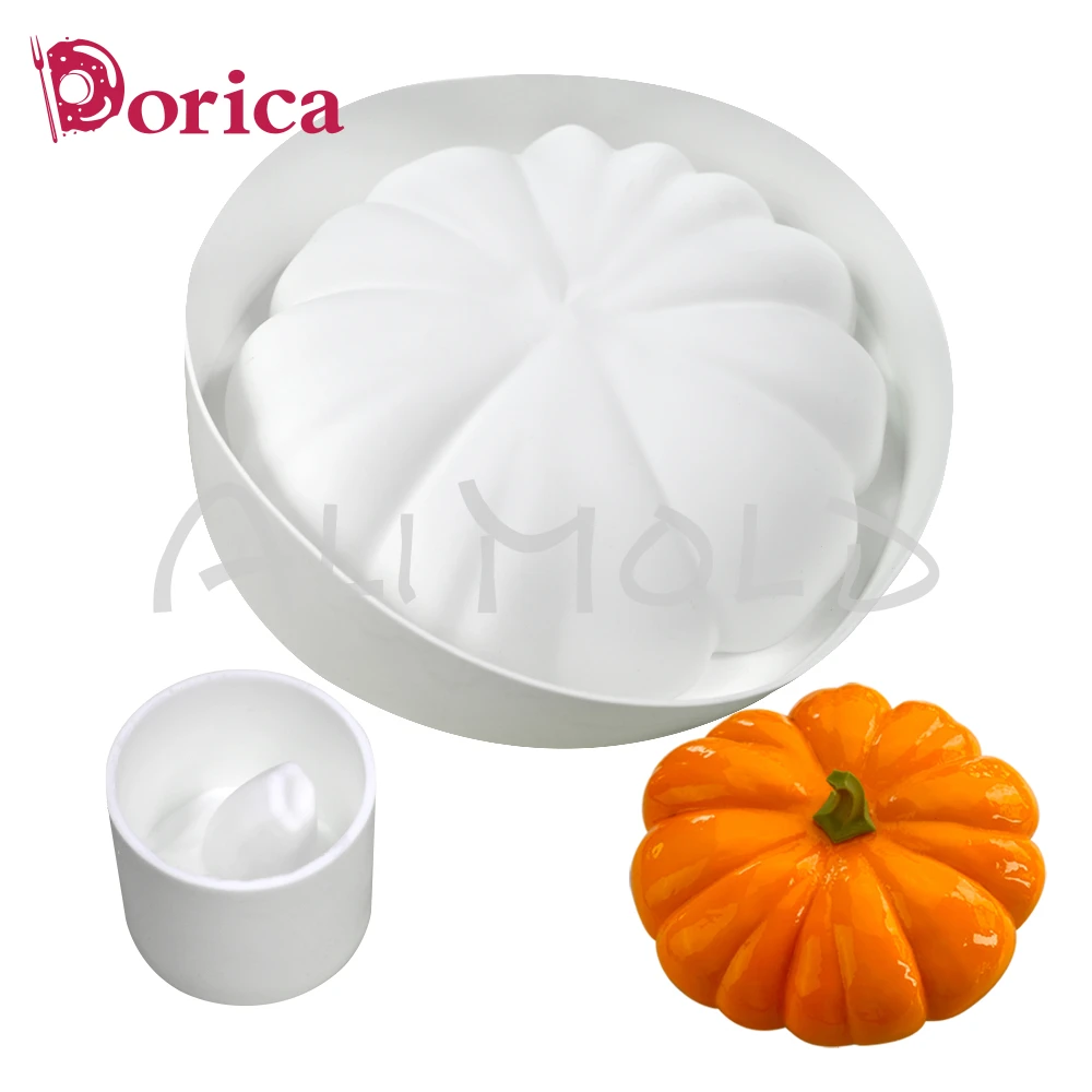 3D Pumpkin Silicone Mold Pudding Chocolate Mousse Pastry Baking Mould Halloween Dessert Cake Tools Kitchen Bakeware Accessories
