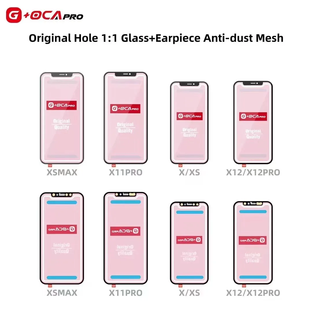 

10pcs G+OCA Pro Original Hole 1:1 Glass with OCA for iPhone x xs xsmax xr 11 11pro 11promax 12 12pro 12promax 13 pro max/mini