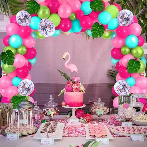 

Staraise Pink Flamingo Summer Tropical Hawaiian Party Decorations Birthday Party Decorations Tropical Hawaiian aloha Party Luau