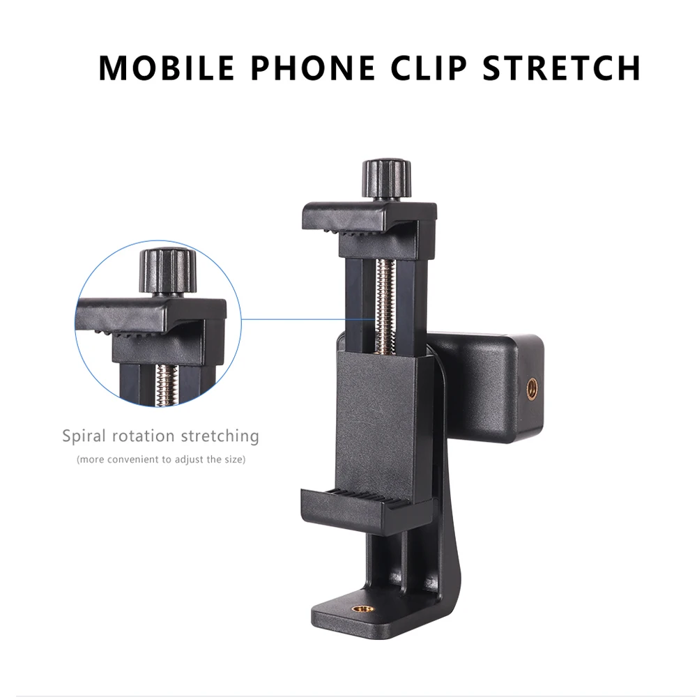 360 Degree Mobile Phone Clip Compatible With All 1/4 Screw Cellphone Holder Tripod Mount Desk Bracket Adapter