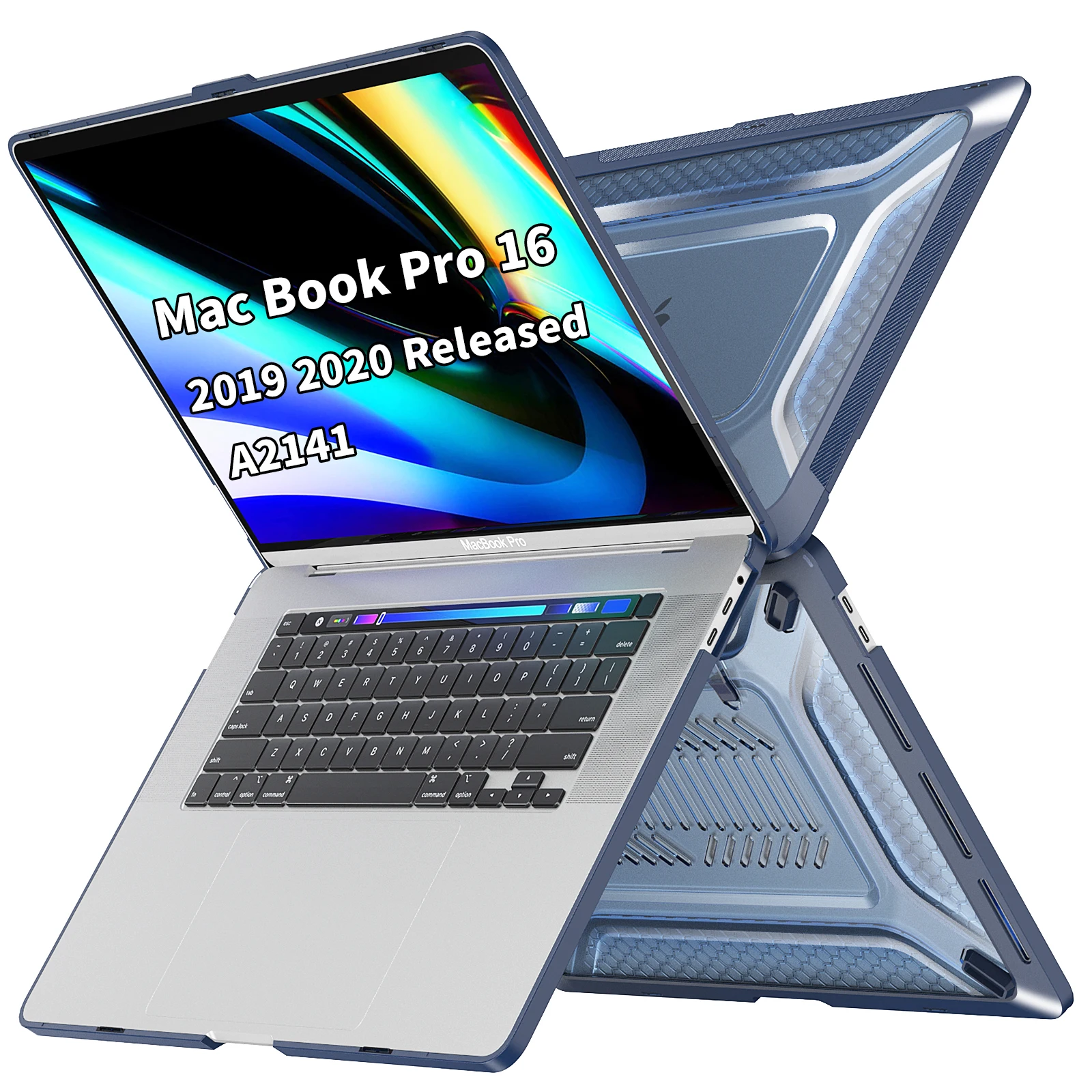 

Case For MacBook Pro 16 Inch A2141 (2019 Release) Shock-Absorbing Protection Laptop Cover With Folding Stand For Pro 16” 2020