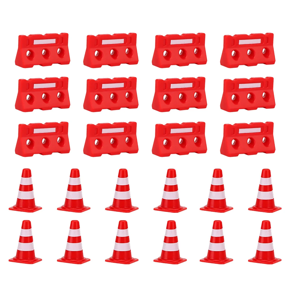Mini Traffic Cones Fences Traffic Road Signs Playset Cones Toys plastic road cone