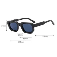Nouveaux hommes Vintage Rectangle cadre lunettes de soleil mode rétro lunettes de soleil marque de luxe Design lunettes UV400 lunettes femmes lunettes 6