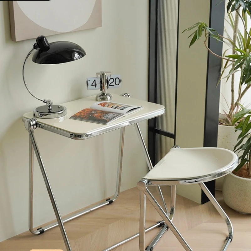 Nordic Creative Folding Table Home Small Apartment Portable Mid-Ancient Ins Acrylic Desk new style desk light luxury modern acrylic desk floating design home study computer desk large calligraphy table