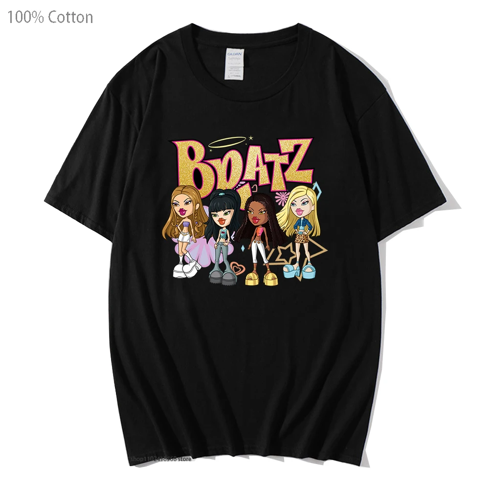 

Футболка Bratz с изображением рок-Анжелеса, женская одежда, топы в стиле Харадзюку, 100% хлопок, модная мужская одежда унисекс, футболка, рыболовная