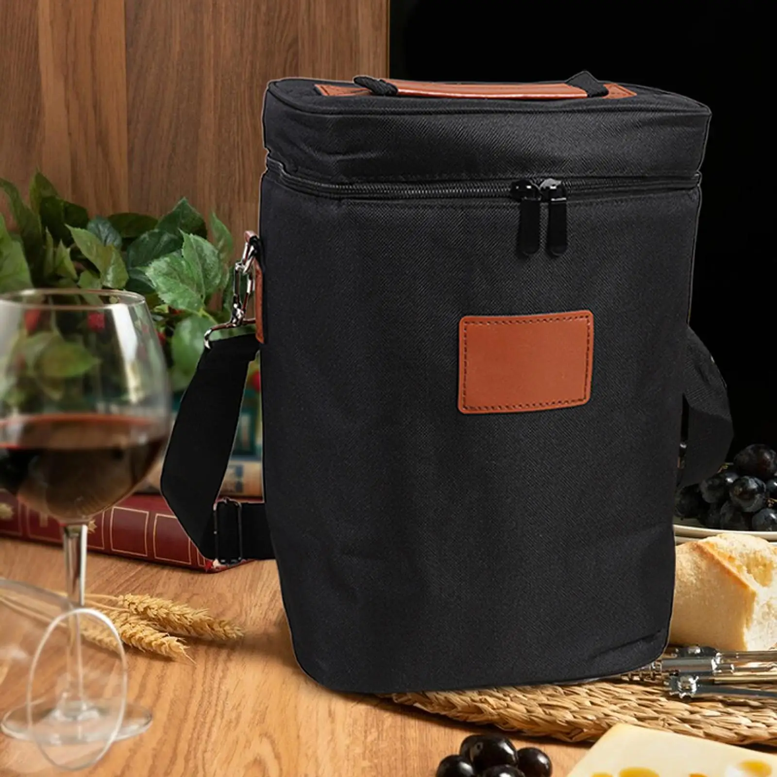 Red Insulation Bag Store 4 Bottles Picnic Bag Cooler for Park Milk