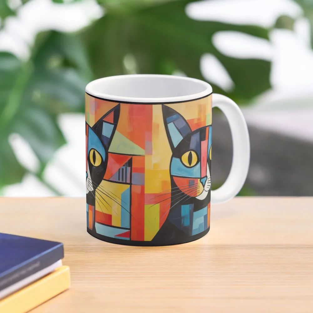 

Abstract Art Cat Mug Coffee Mug Customizable Cups Cups Ands Mug