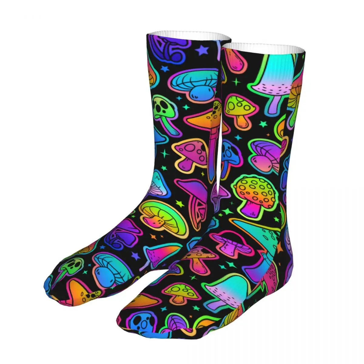 

Men Cycling Colorful Mushrooms Socks Cotton Compression Psychedelic Woman Sock