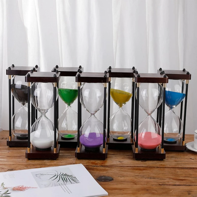 15/30/45/60 Minutes Vintage Metal Hourglass Timer Kitchen Office Creative Desktop Decoration Time Management Tool Holiday Gifts