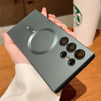 Luksusowe magnetyczne bezprzewodowe ładowanie etui na telefony Samsung