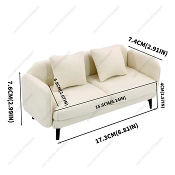 Divano doppio in miniatura 1:12 per casa delle bambole, sedia con cuscino, modello di mobili, accessori per soggiorno di casa delle bambole, giocattoli decorativi, regalo