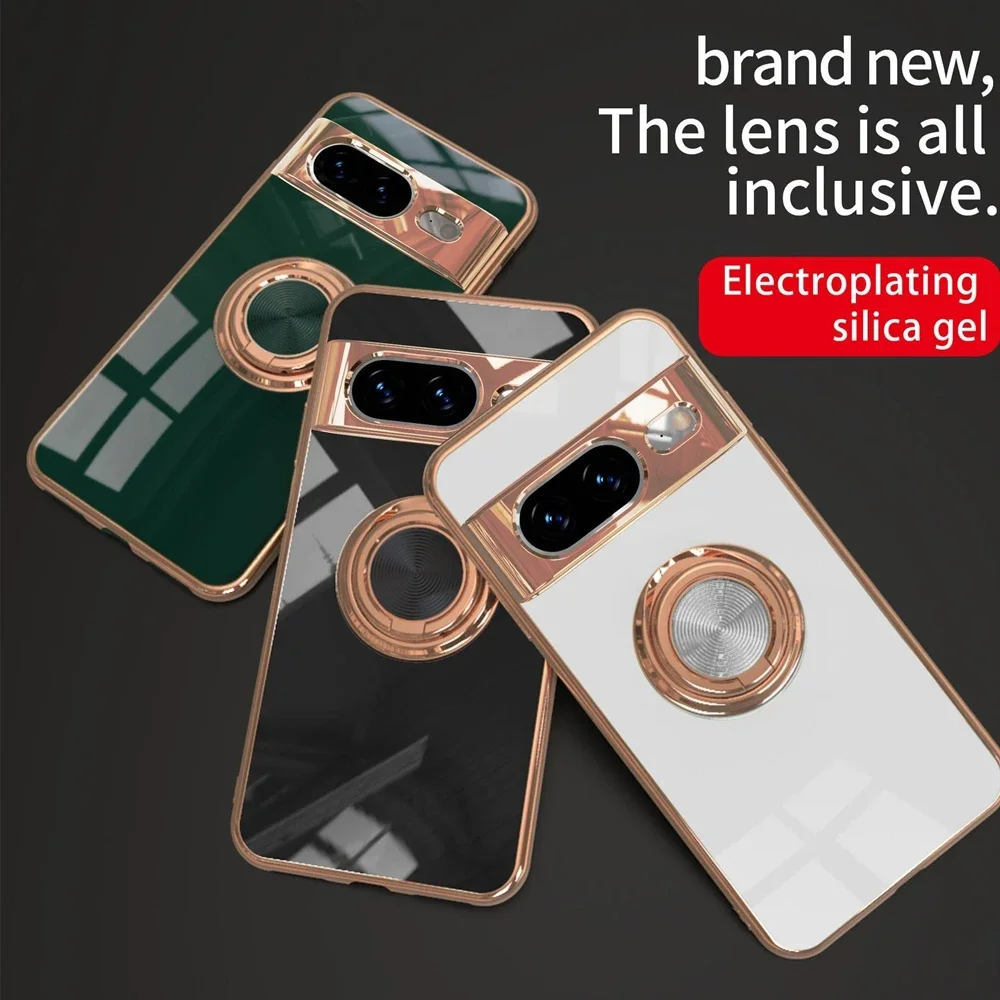 Shockproof Plating Ring Holder Case with Car Magnetic Bracket