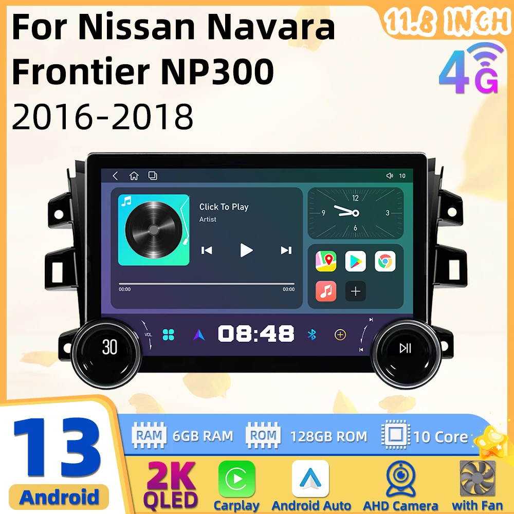 

11.8" Car Radio for Nissan Navara Frontier NP300 2016-2018 2 Din Android Car Multimedia Player GPS WiFi Navigation Audio Stereo