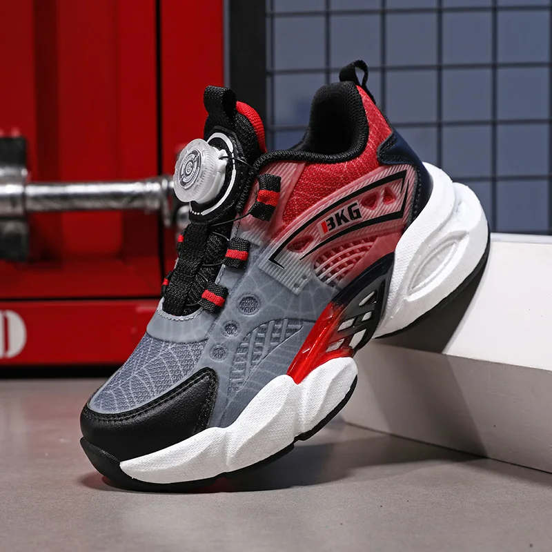 

Бестселлер, детские кроссовки для бега для мальчиков, спортивная обувь для подростков с быстрой шнуровкой, Нескользящие Детские кроссовки, удобная обувь для мальчиков