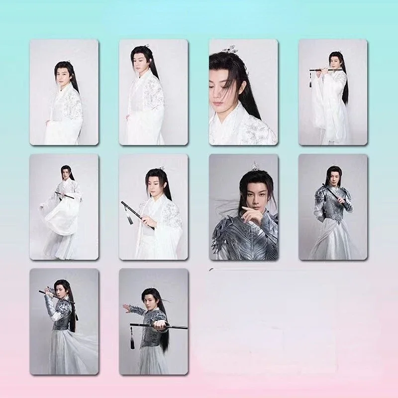 

10PC/SET No Repeat Wang Youshuo Magazine Cover Poster TV Song of The Moon Drama Stills Double-sided Printed Rounded Small Cards