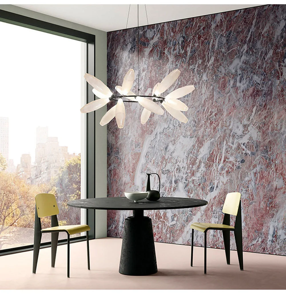 Description Picture 2 of itemNordic Postmodern Luxury White Glass Ceiling Pendant Light Dining Room Living Room Lustres Hanging Lamp Home Decor Lustres