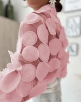 3D Polka Dot Lantern Sleeve Shirt 4