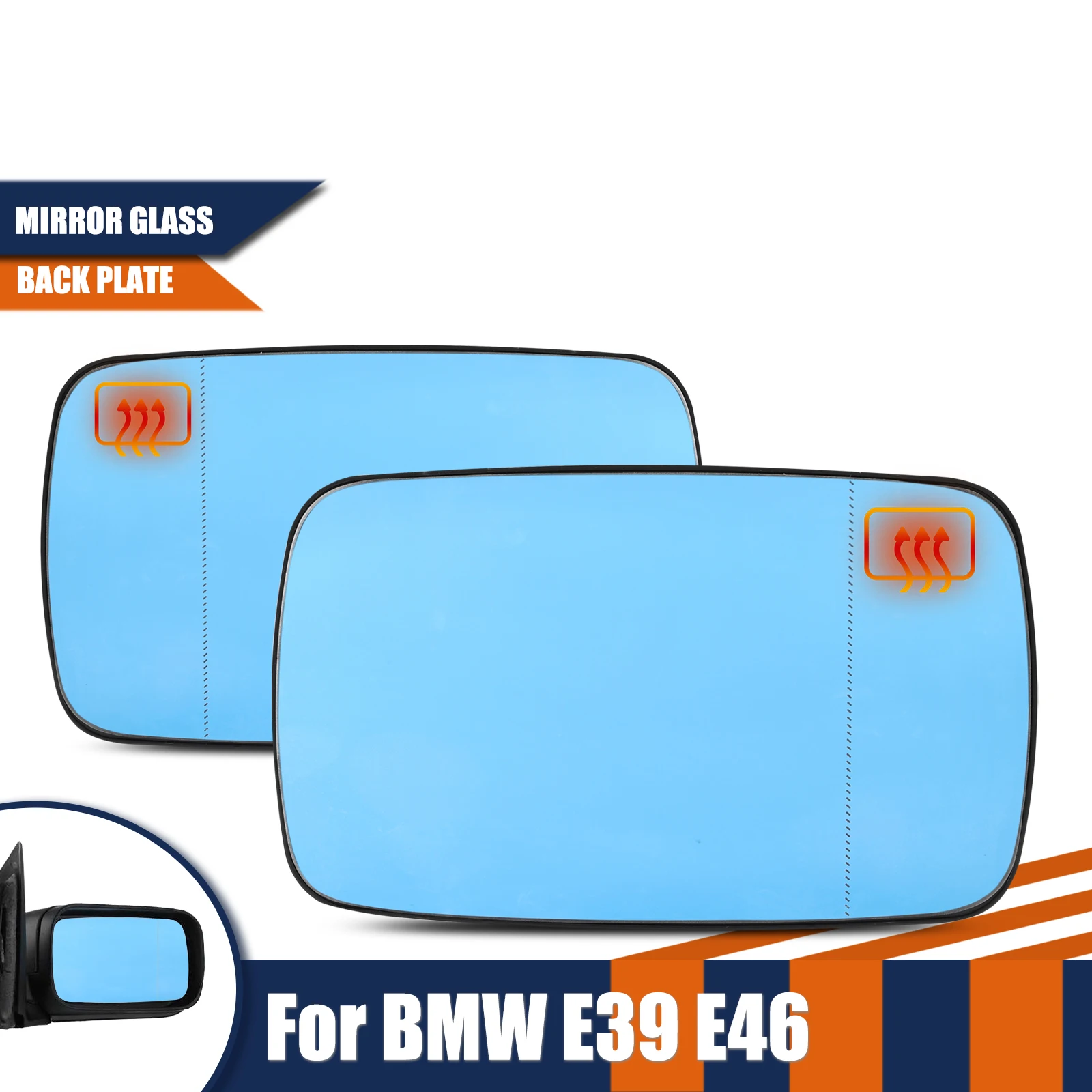

Для BMW 3 5 серии E39 E46 320i 330i 325 525i 1997 - 2005 левая и правая дверь боковое крыло зеркало стекло с подогревом синий заднего вида