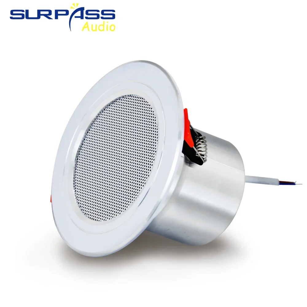 Bathroom 3Inch 8Ohm 10W Passive Ceiling Speaker Moisture-proof Aluminum in-ceiling Speaker Sound Quality Background Music System