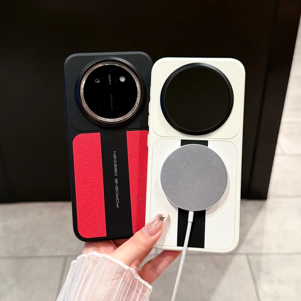 Luxurious Sports Car Design Leather Case with Raised Camera Protective Cover