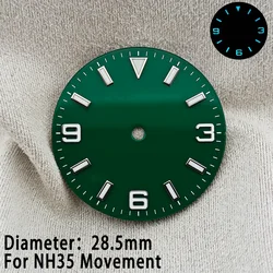 Smooth Green Luminous Watch Dial - 28.5mm Replacement Accessory - No Logo Sterile Dial (05)