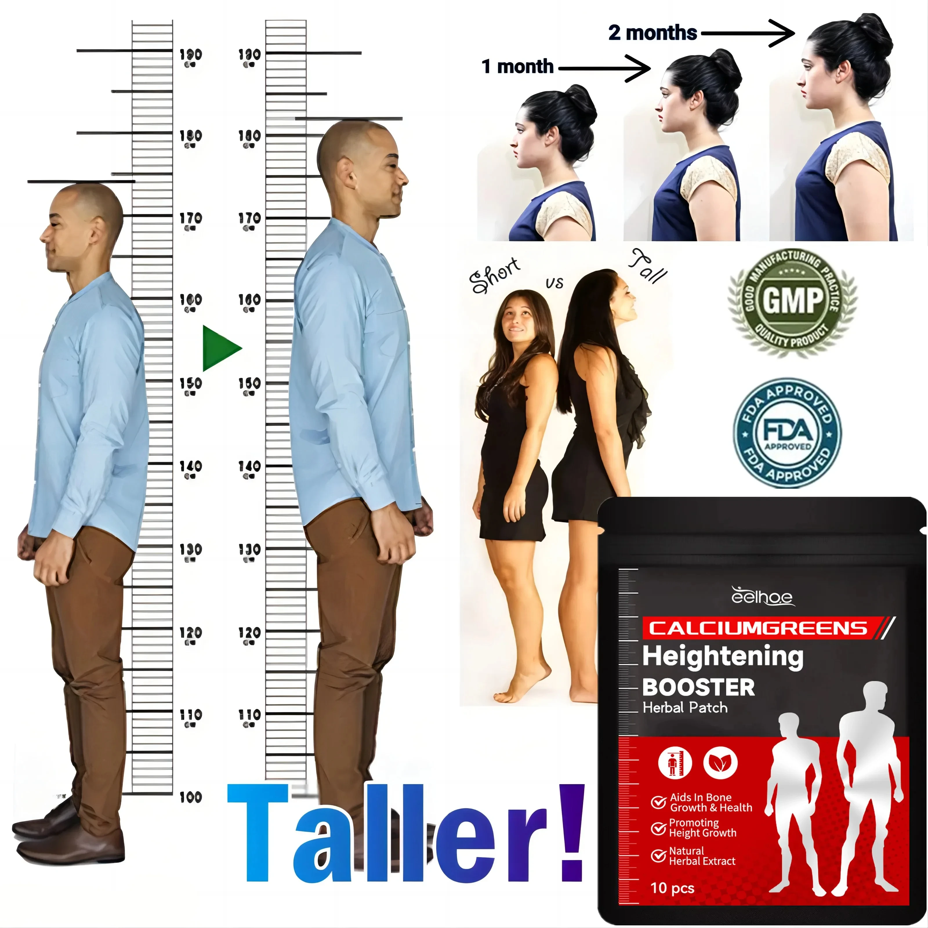 Height Enhancer Patch Unisex Disposable Adhesive Patches Care Tools Adults and Adolescents Increase Bone Grow Health Products