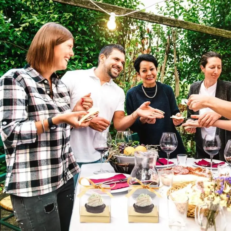 12Pcs Clear Plastic Cupcake Boxes with Ribbon, Single Cupcake Containers with Inserts, ... - SKU CPCB0922 - UGI Packaging