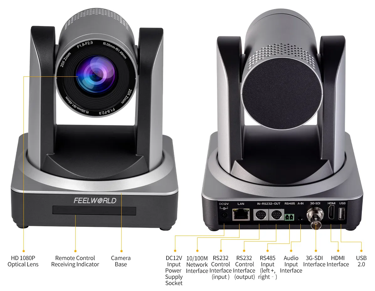 FEELWORLD 동시 라이브 스트리밍 PTZ 카메라, POE20X, USB, 3G-SDI, HDMI, IP, 사진 스튜디오용 궁극의 도구