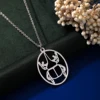 Chandler Stainless Steel Hercules Beetle Laser Cut Pendant Necklace Raw Brass Oval Insect Charms for Men and Women 2